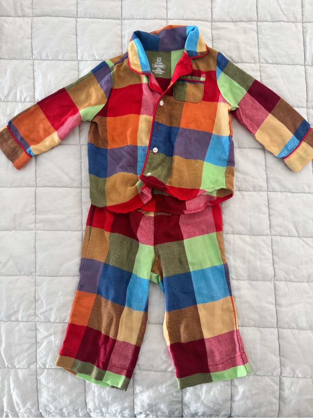 Baby Gap Multicolor Plaid Flannel Pajama Set 18–24 Months